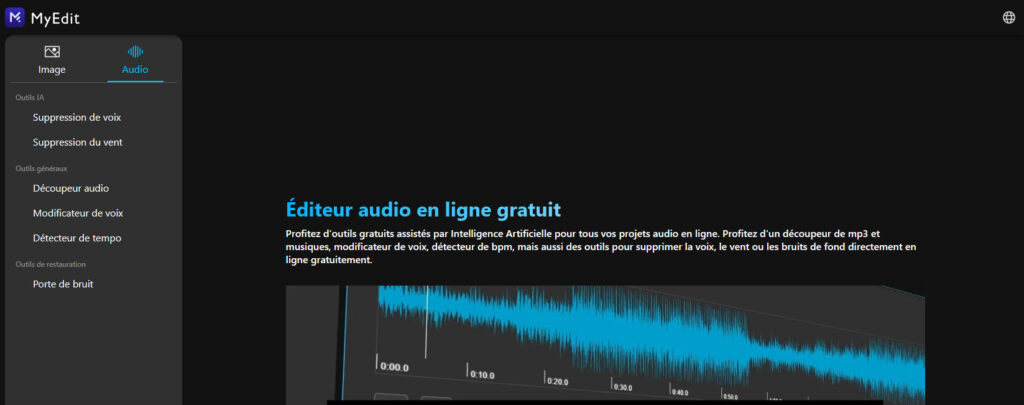 Myedit est un logiciel d'édition d'audio