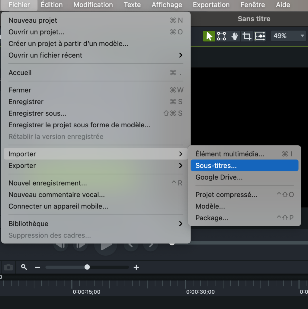 Importer les sous-titres de la vidéo dans Camtasia