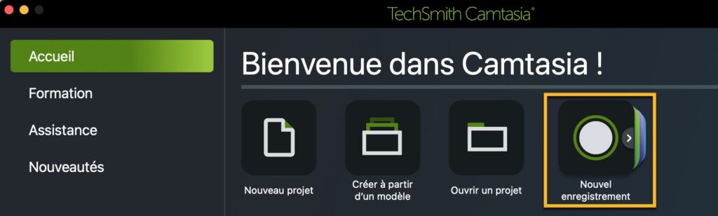 Camtasia pour enregistrer un écran de Mac