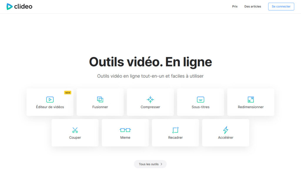 clideo est un outil en ligne permettant de pivoter une vidéo.