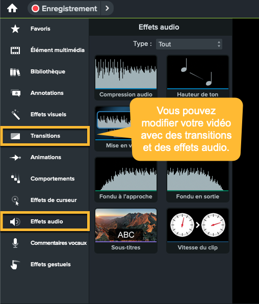 Un résultat soigné pour fusionner deux vidéos avec Camtasia