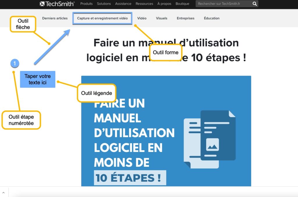 Annoter une imager pour créer un manuel d'utilisation logiciel