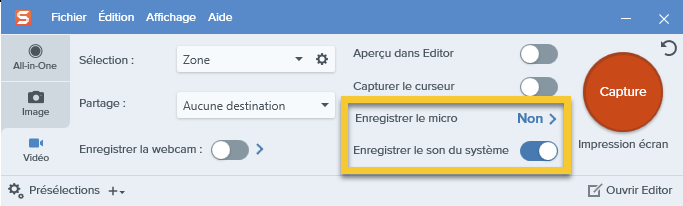 Avec Snagit, commencez à enregistrer votre écran Windows avec le son