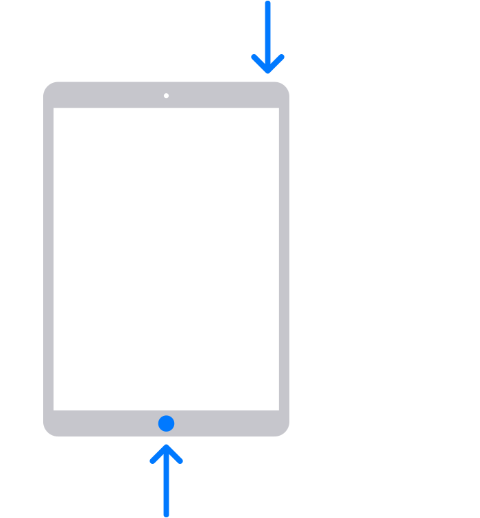 Capture d'écran sur iPad avec le bouton principal