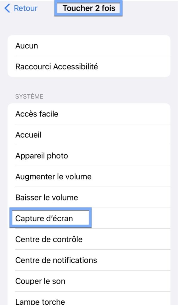 Faire une capture d'écran d'iPhone avec le dos de l'appareil