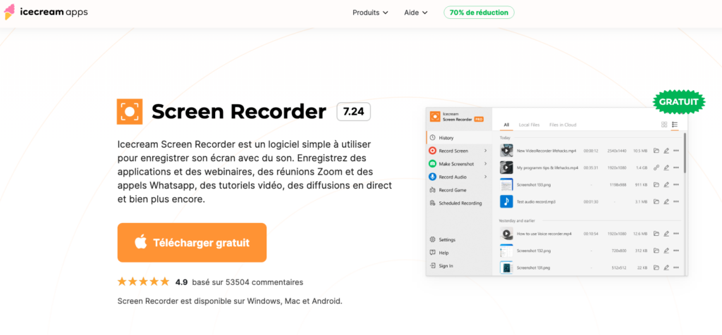 Enregistrement d'écran avec ScreenRecorder