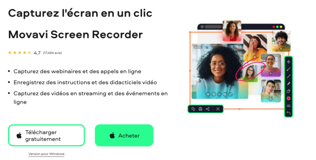 Le logiciel de capture vidéo Movavi Screen Recorder