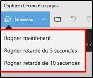 Capture d'écran et croquis avec le mode retardateur
