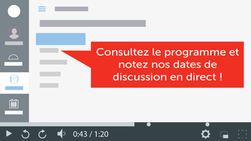 Capture d’écran d’un calendrier vidéo montrant comment enseigner à distance grâce à ce type de vidéos