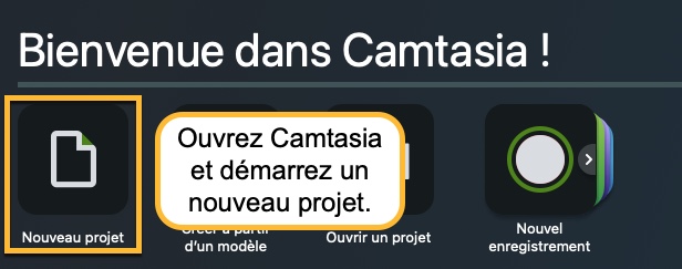 Ouvrez Camtasia pour changer le format d'une vidéo