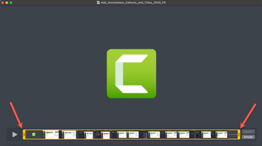 Comment couper une vidéo avec Camtasia et ajuster la zone à conserver