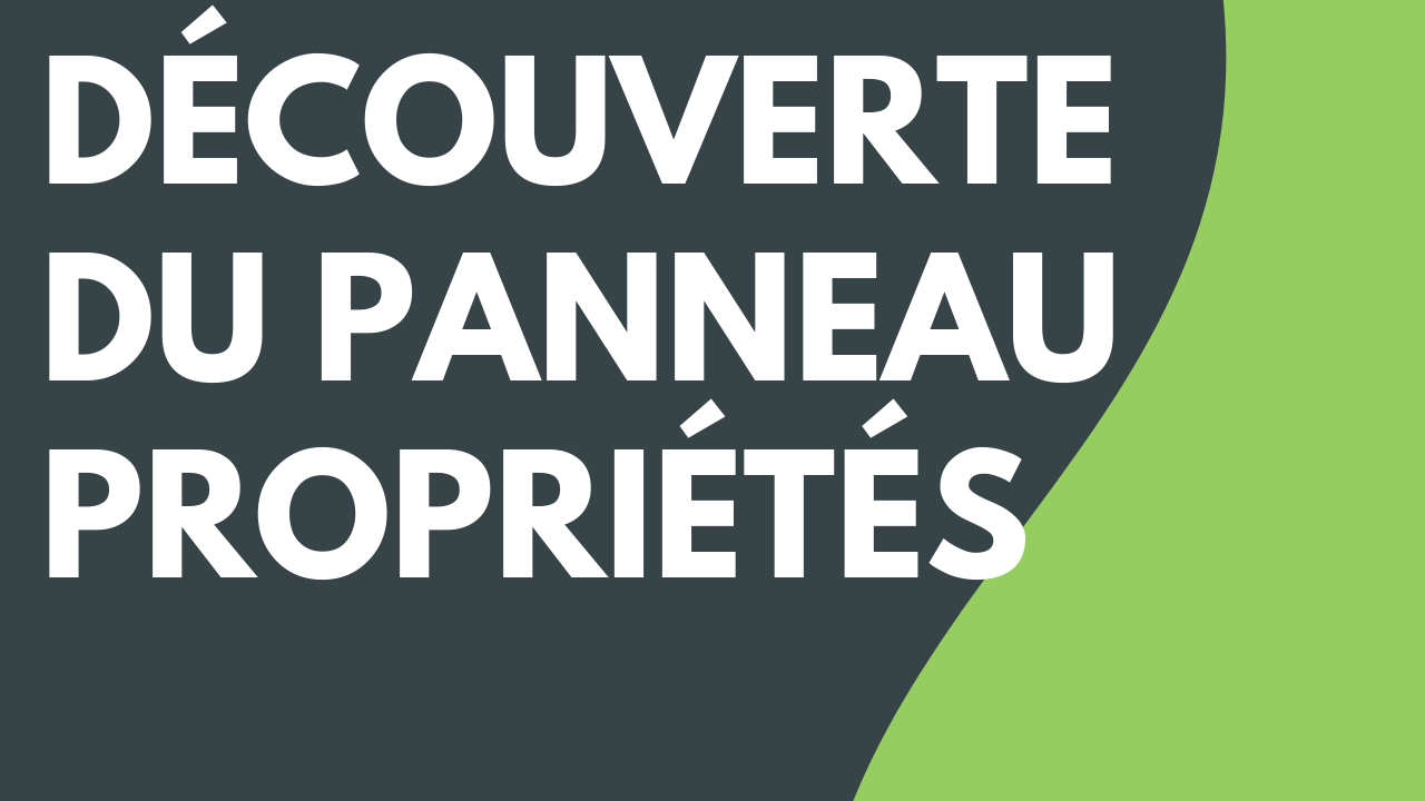 Découverte du panneau des propriétés