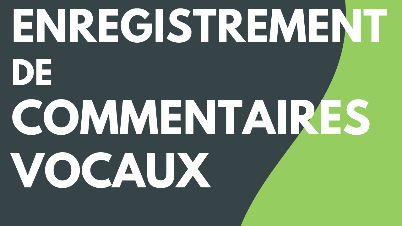 Enregistrement de commentaires vocaux