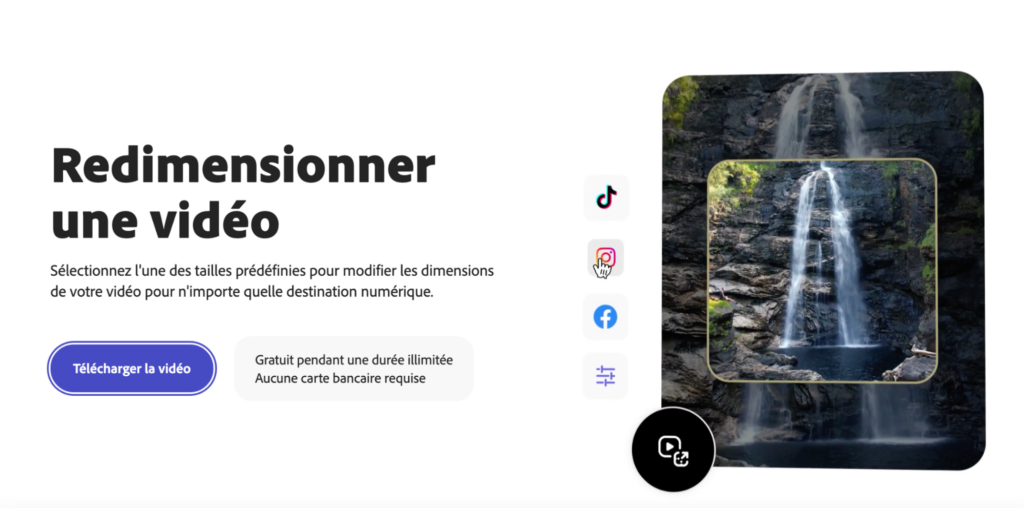 Adobe Express pour redimensionner une vidéo