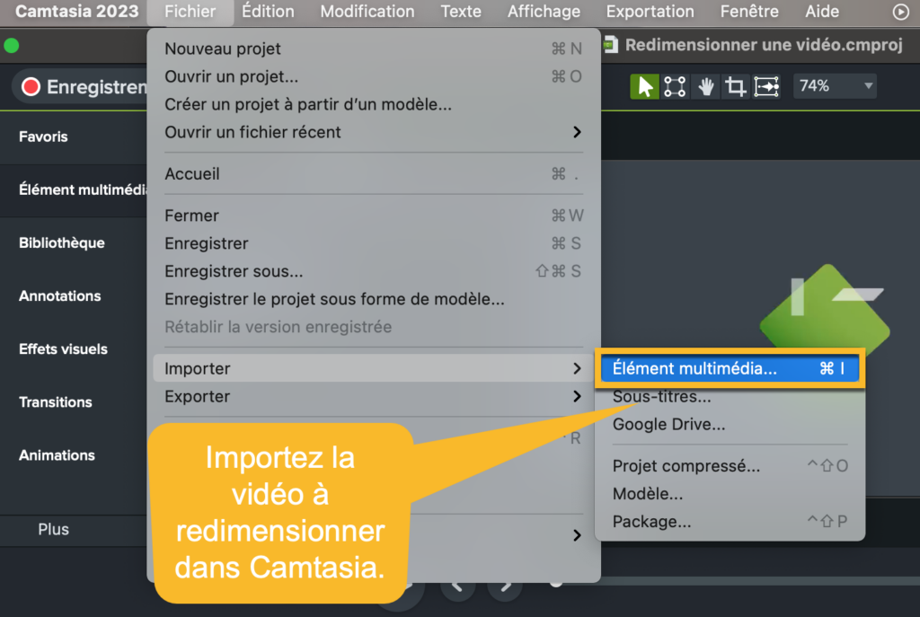 Comment redimensionner une vidéo avec Camtasia ?