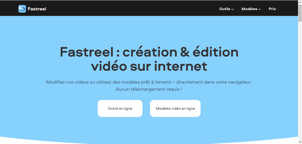 Fastreel, outil en ligne pour compresser des vidéos.