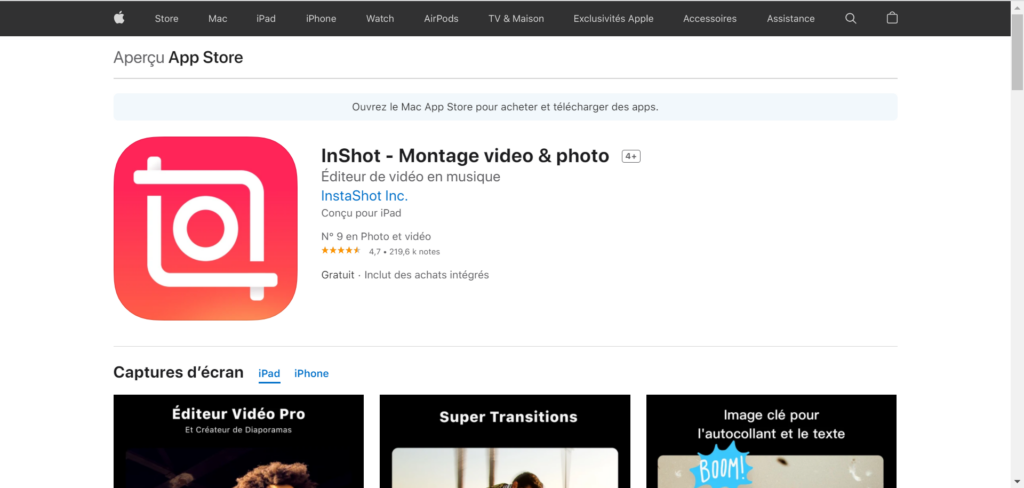 Inshot, aplikasi mudah alih untuk memotong video