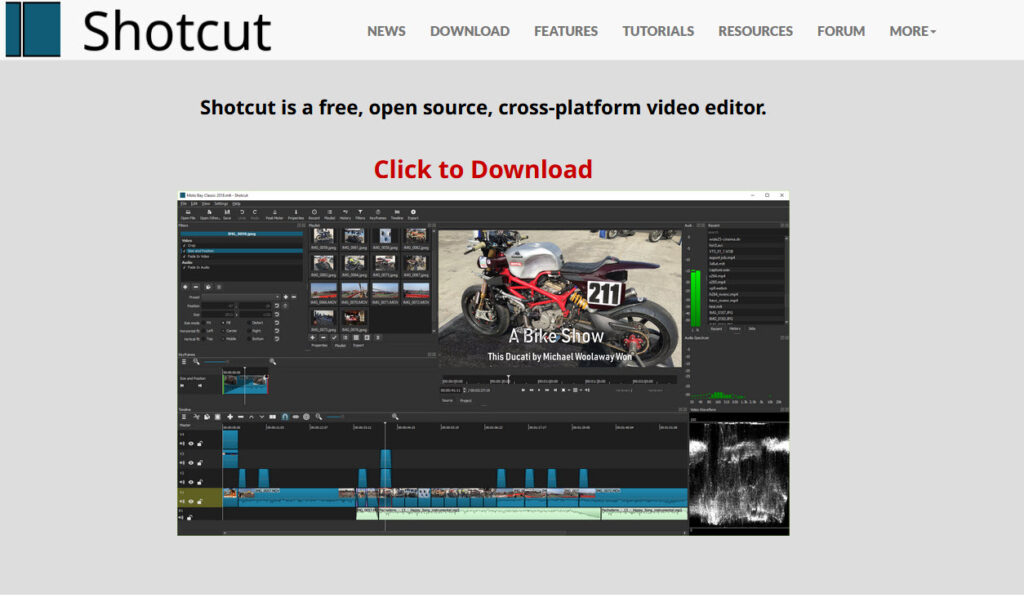 Shotcut est un logiciel de montage video gratuit.