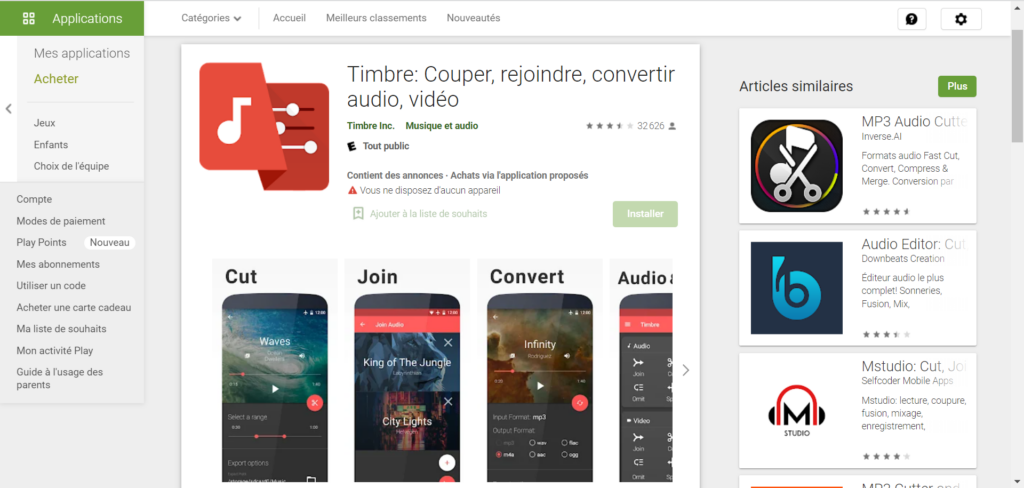 Timbre, application mobile pour supprimer le son d'un vidéo.