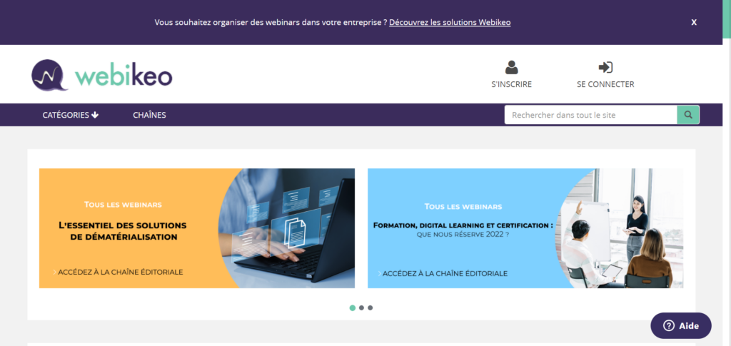 Webikeo, outil pour les webinaires de formation.