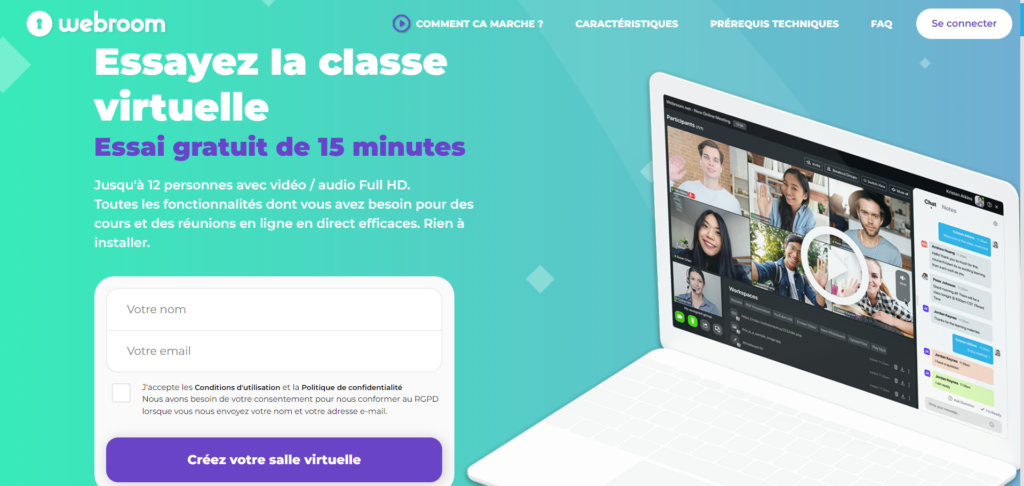 Webroom, outil de classe virtuelle.