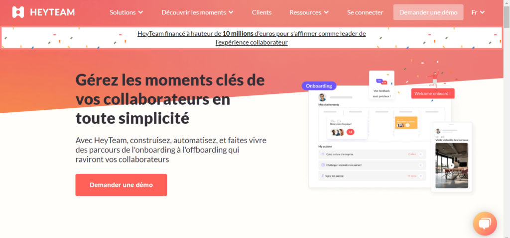 HeyTeam, logiciel de workflow pour onboarding.