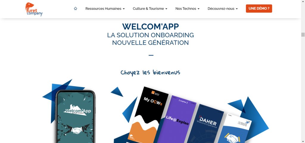 Welcom'App, application pour élaborer des parcours d'onboarding.