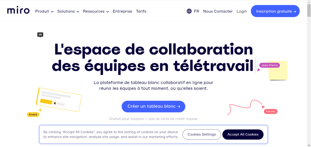 Miro est un logiciel qui vous permettra d'avoir une collaboration efficace au sein de votre entreprise.