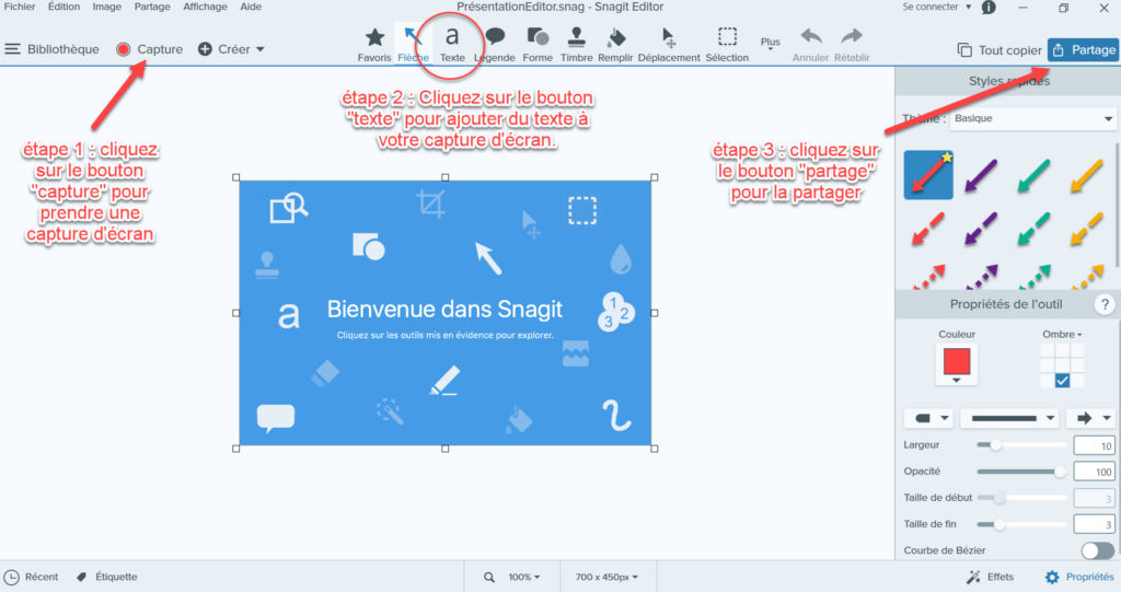 Snagit vous permet de mieux présenter les informations dans vos SOPs.