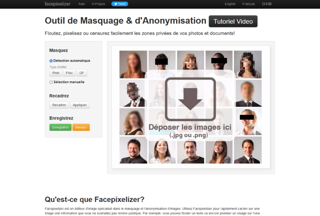 Facepixeliser est un logiciel permettant de flouter une image.