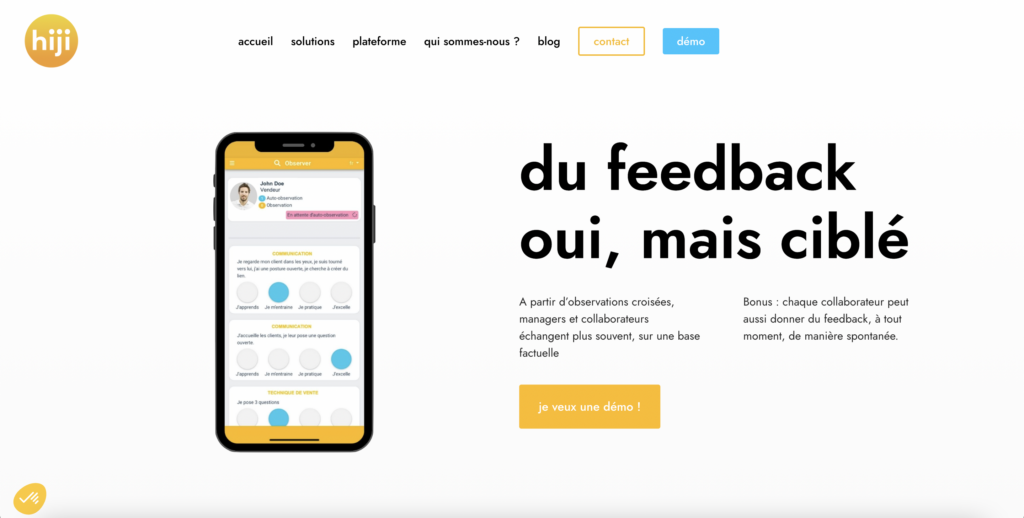 Hiji est une application permettant de donner ou de recevoir du feedback positif.