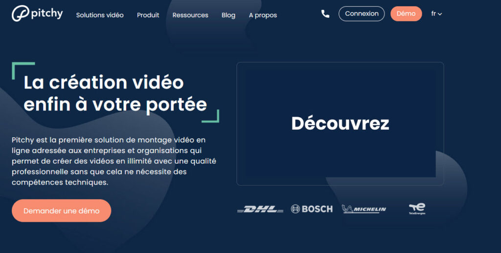  Pitchy est une solution de montage en ligne, idéale pour les entreprises qui veulent créer des vidéos de présentation sans faire appel à un professionnel de ce domaine.