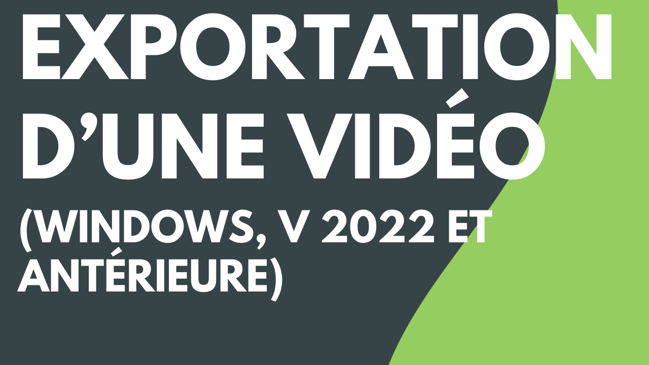 Exportation d’une vidéo avec l’outil d’exportation hérité