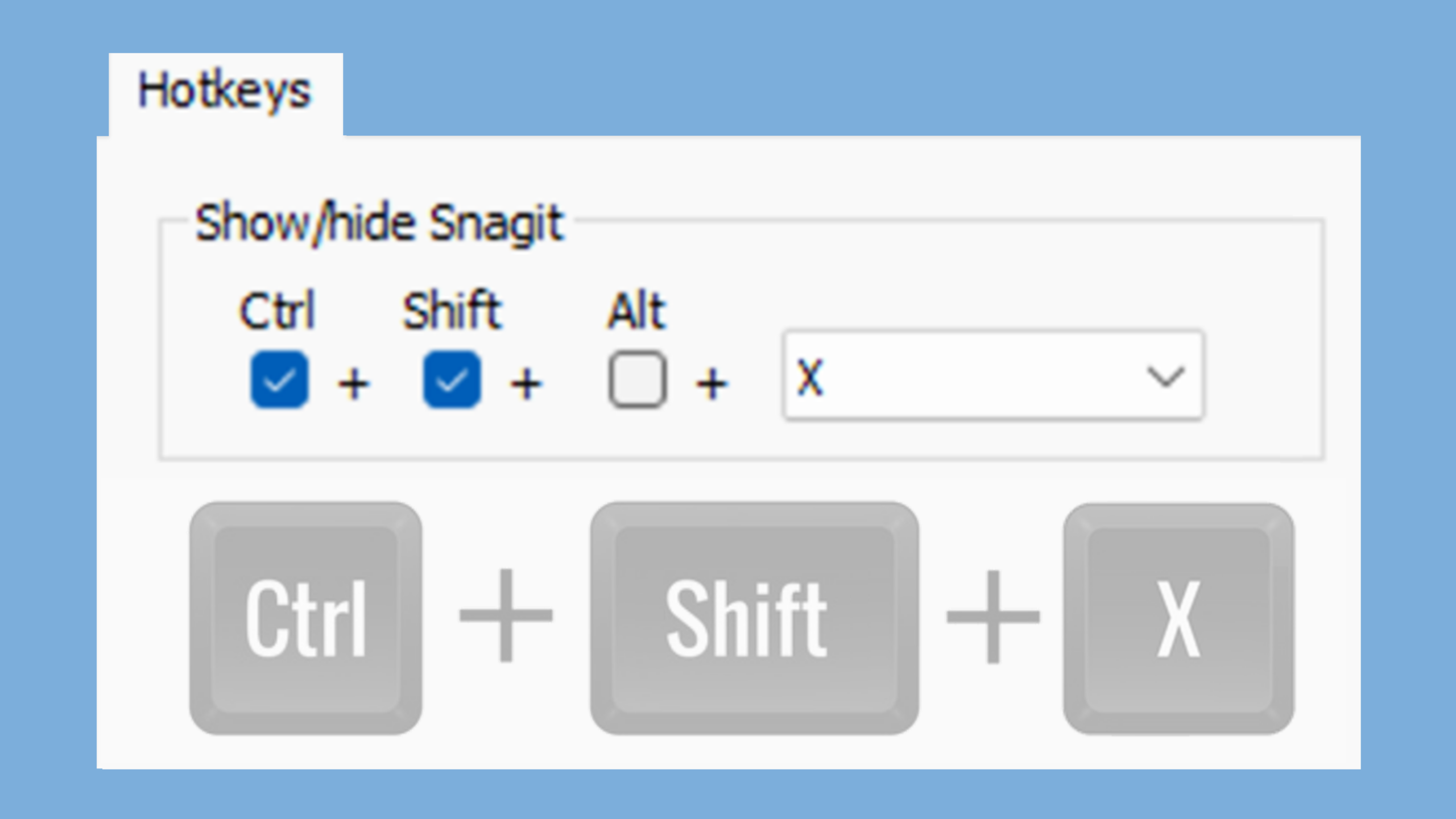 Raccourcis de capture Snagit