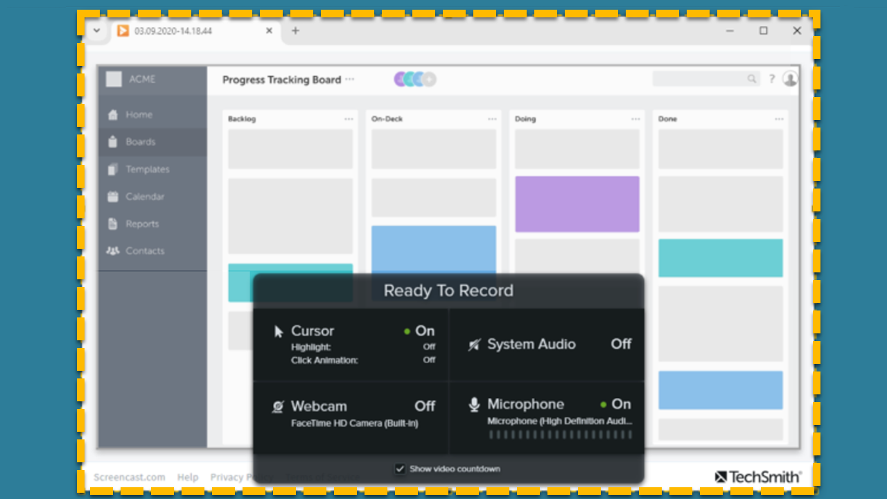 Enregistrement d’une vidéo avec Snagit