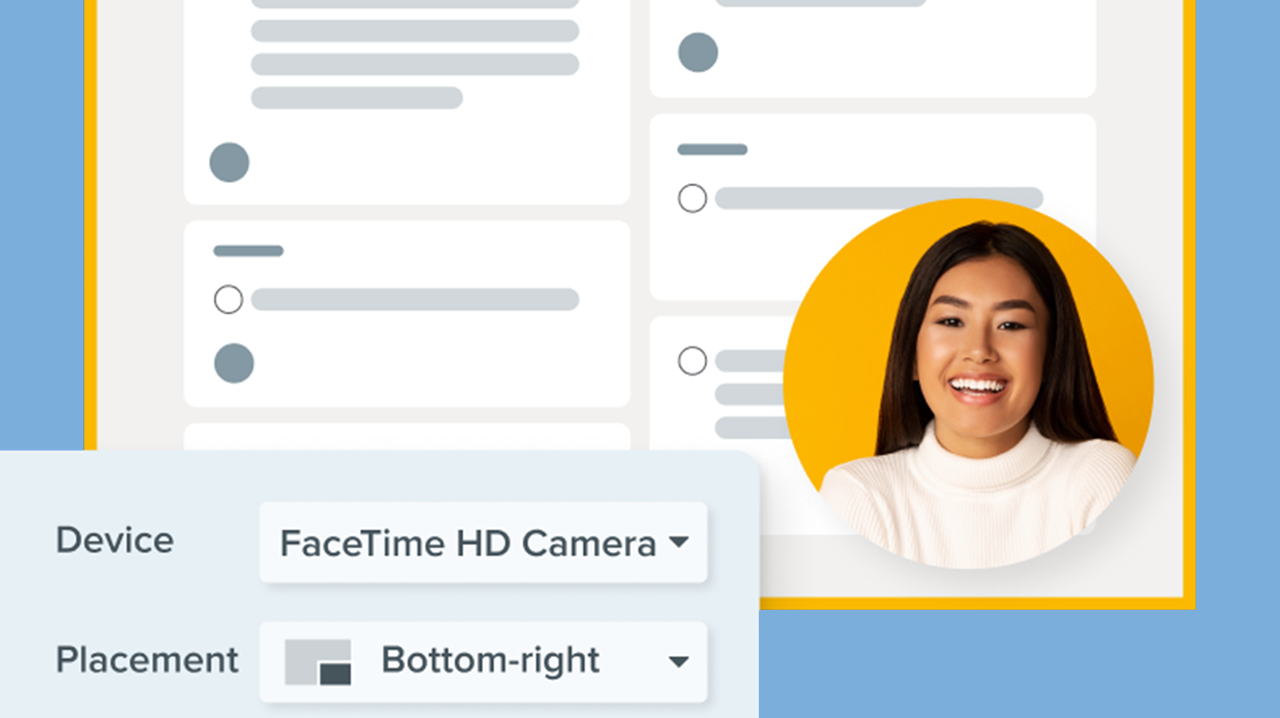 Enregistrement d’une vidéo avec image en incrustation